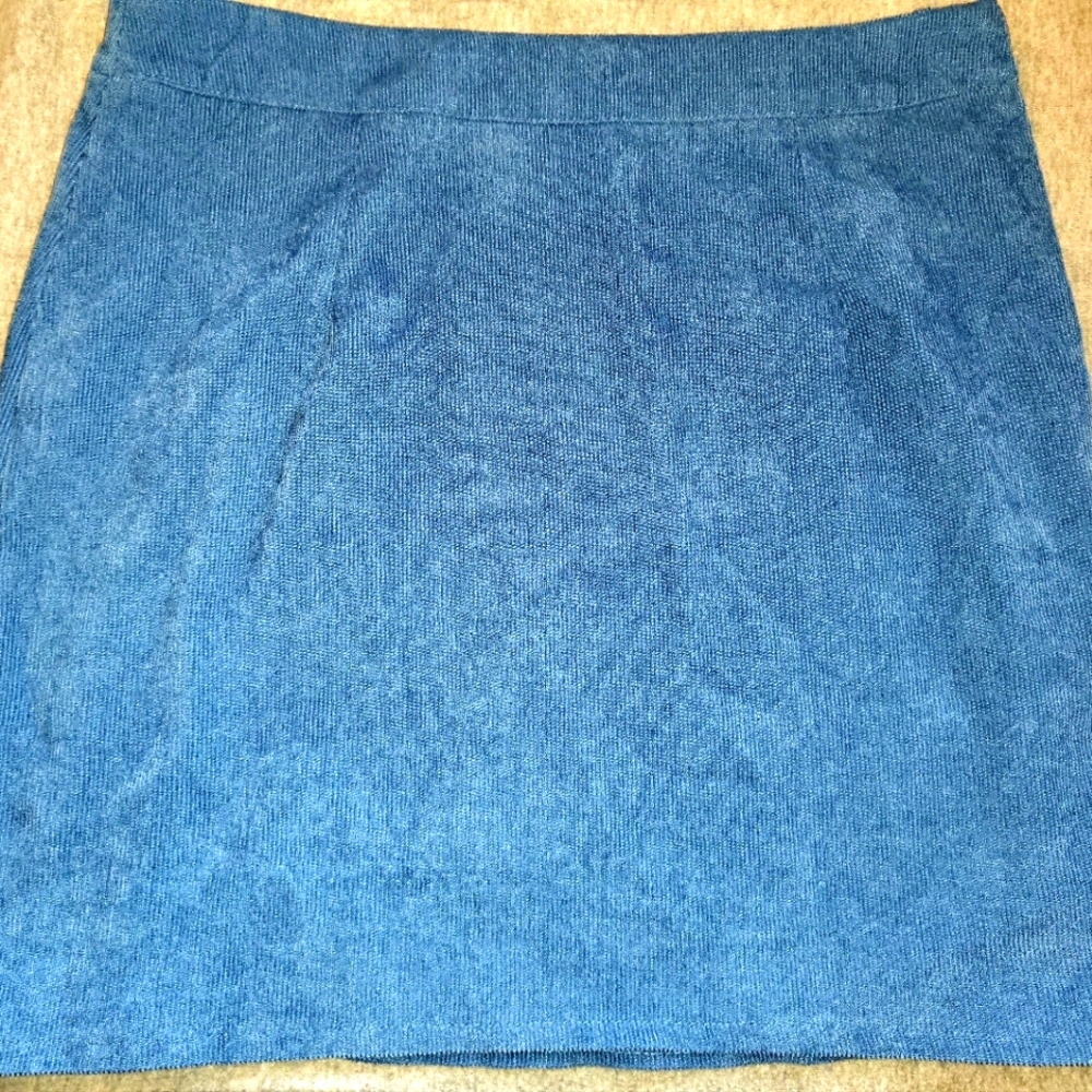 Shein Corduroy teal skirt (S)